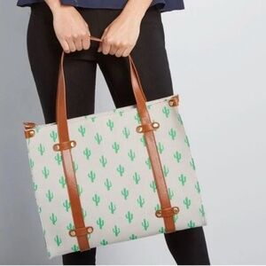 NEW Modcloth Camp Director Tote in Cactus - Carry All Satchel Cross Body Work‎